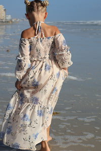 INDIE BLUE Dresses Pippa Maxi (floral blue chiffon)