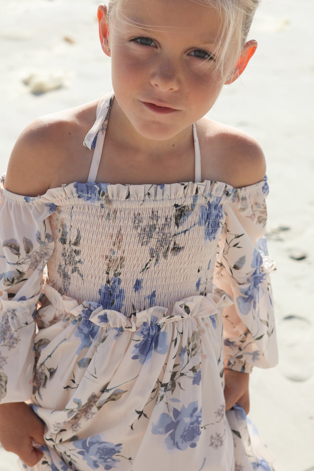INDIE BLUE Dresses Pippa Maxi (floral blue chiffon)