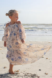 INDIE BLUE Dresses Pippa Maxi (floral blue chiffon)