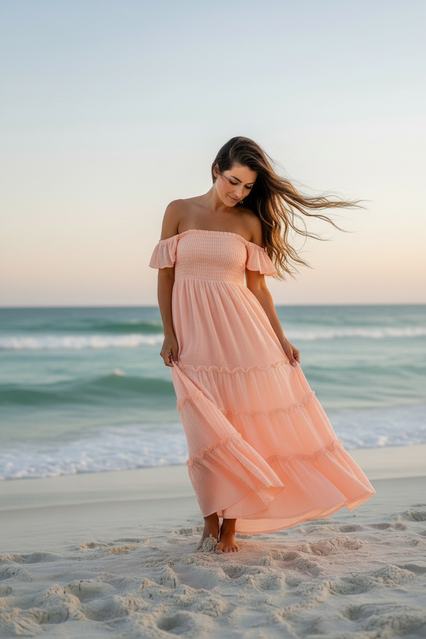 Women's Marabella Dress (vibrant coral muslin) SUMMER SALE – INDIE BLUE