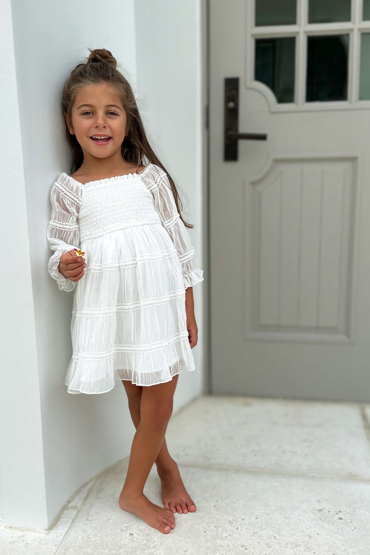 INDIE BLUE Dresses Karina Dress (white chiffon)