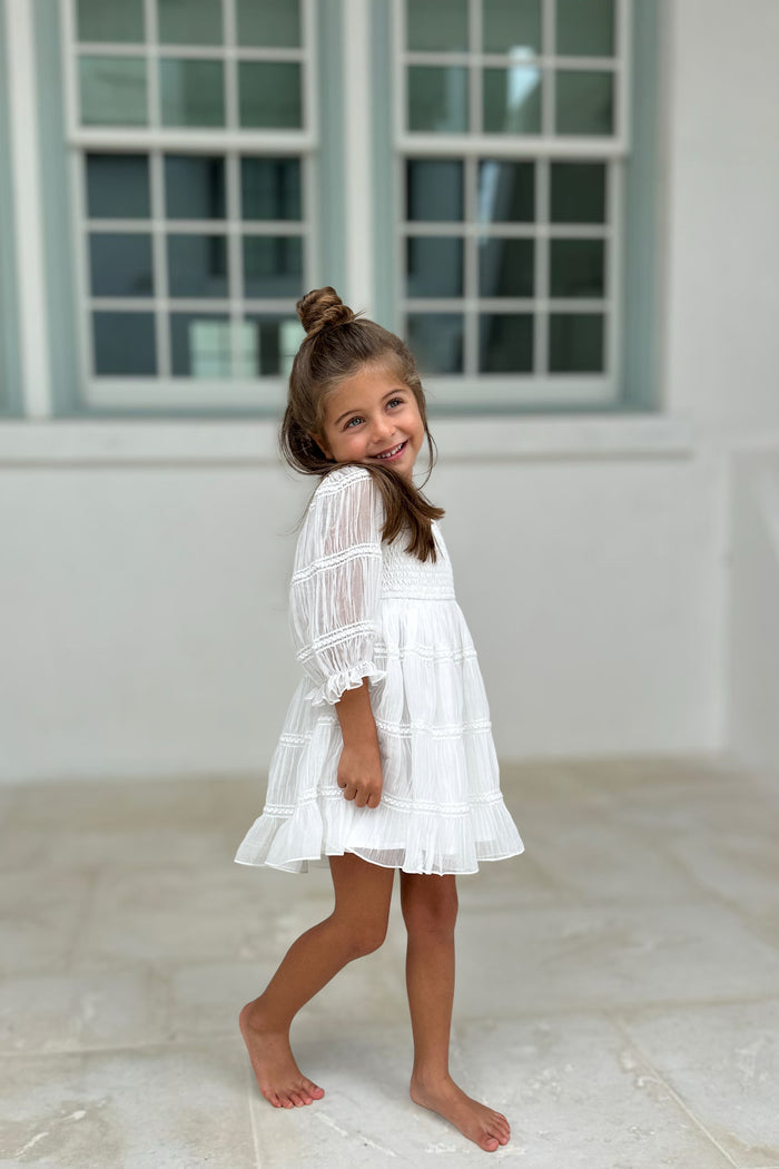 INDIE BLUE Dresses Karina Dress (white chiffon)