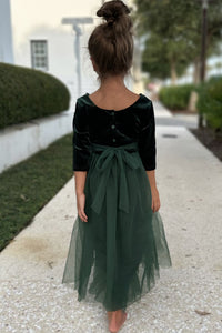 INDIE BLUE Dresses Gracie Dress (forest velvet tulle)