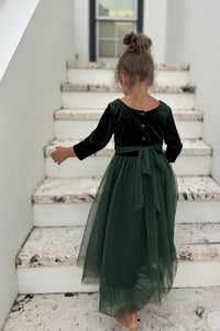 INDIE BLUE Dresses Gracie Dress (forest velvet tulle)