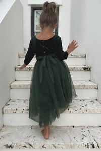 INDIE BLUE Dresses Gracie Dress (forest velvet tulle)