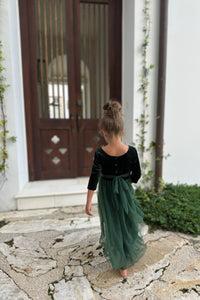 INDIE BLUE Dresses Gracie Dress (forest velvet tulle)