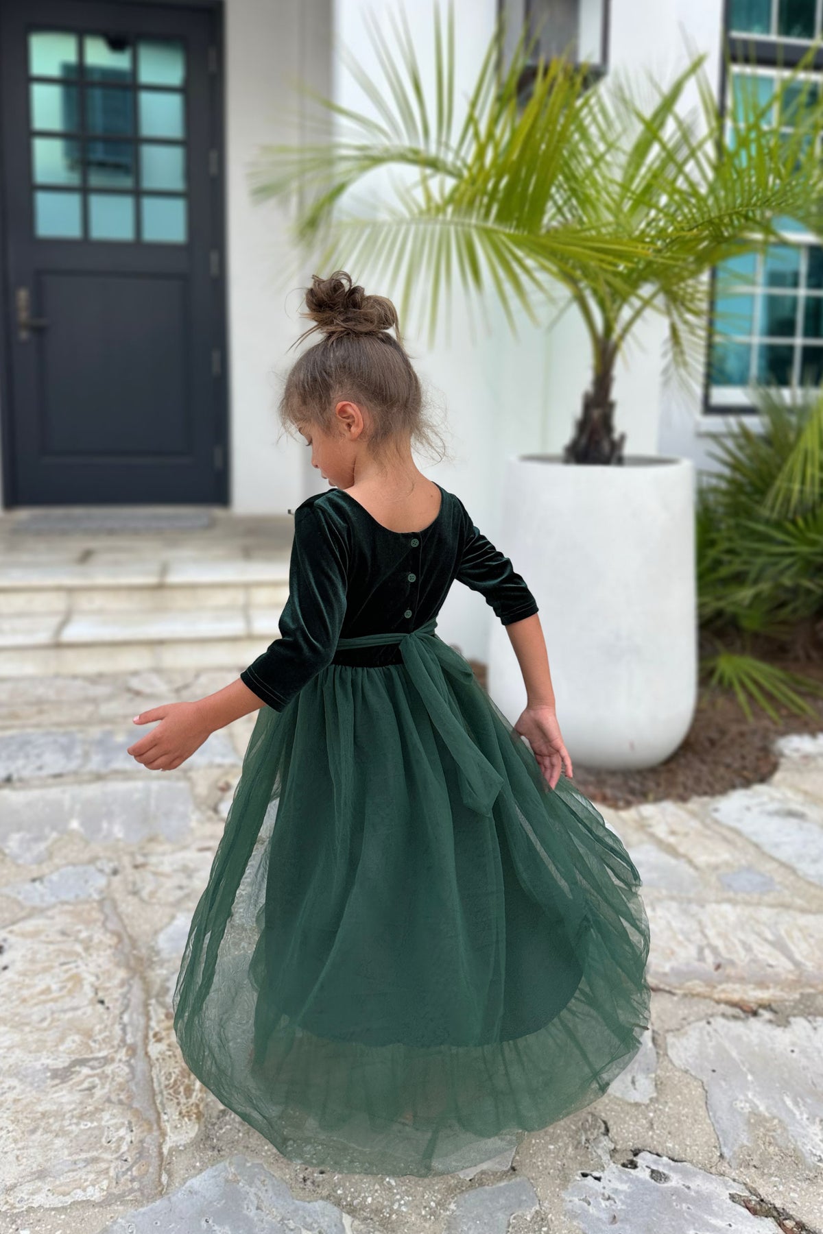 INDIE BLUE Dresses Gracie Dress (forest velvet tulle)