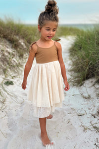 INDIE BLUE Dresses Jodi Twirl (two-tone mocha tulle)