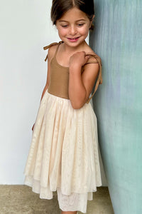 INDIE BLUE Dresses Jodi Twirl (two-tone mocha tulle)
