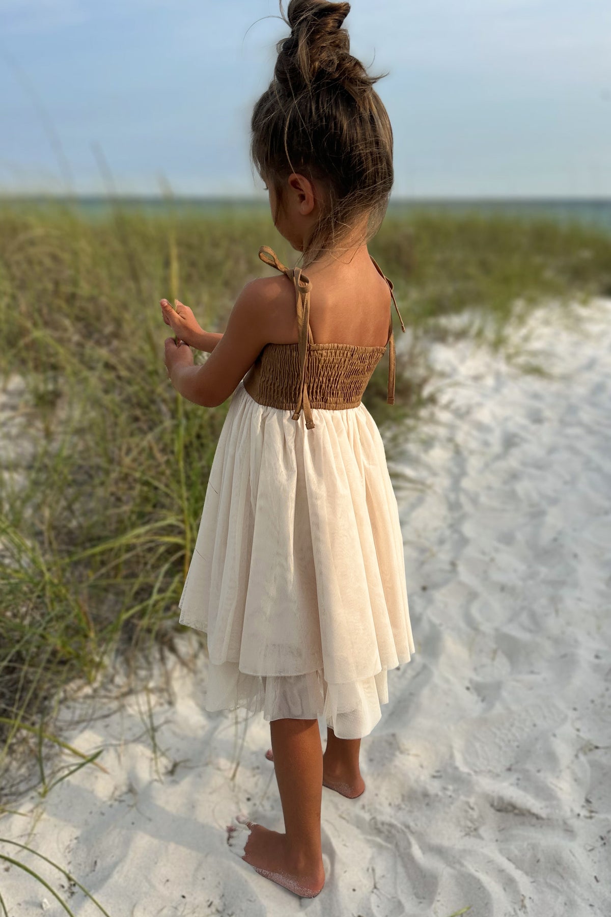 INDIE BLUE Dresses Jodi Twirl (two-tone mocha tulle)