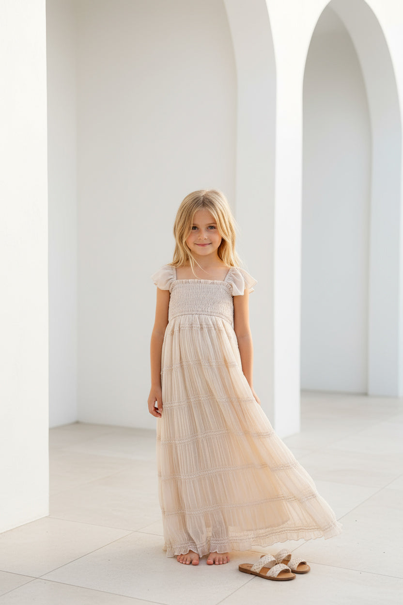 Marabella Dress (natural chiffon) – INDIE BLUE