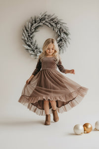 Gracie Dress (mocha velvet tulle)