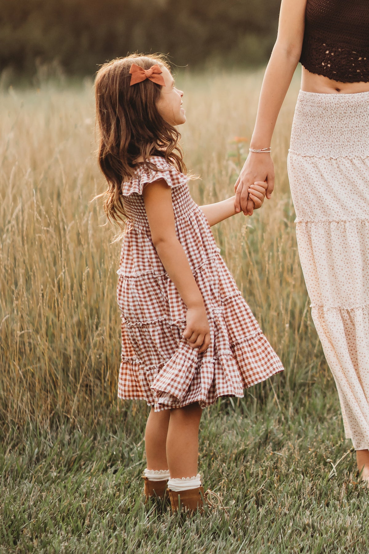 INDIE BLUE Dresses Pia Dress (brown gingham)