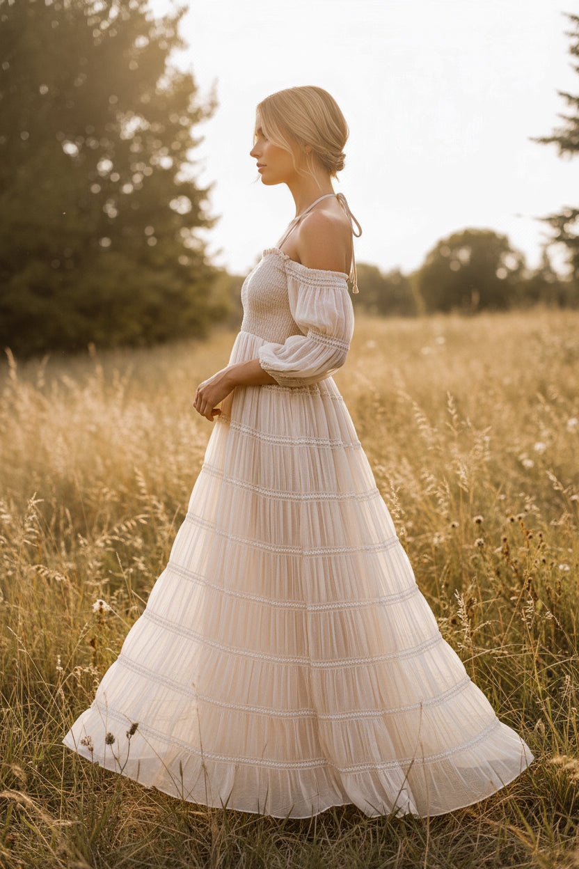 Women's Pippa Maxi (natural chiffon) – INDIE BLUE