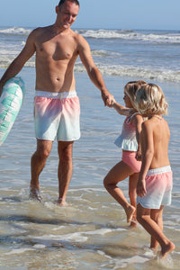 INDIE BLUE SWIM Men's Surf Shorts (sundown ombre)