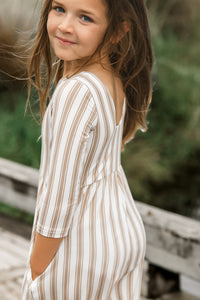 INDIE BLUE Romper Rita Romper (ash stripe) FINAL SALE
