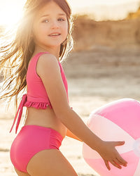 INDIE BLUE SWIM Scoopback Set (hot pink)