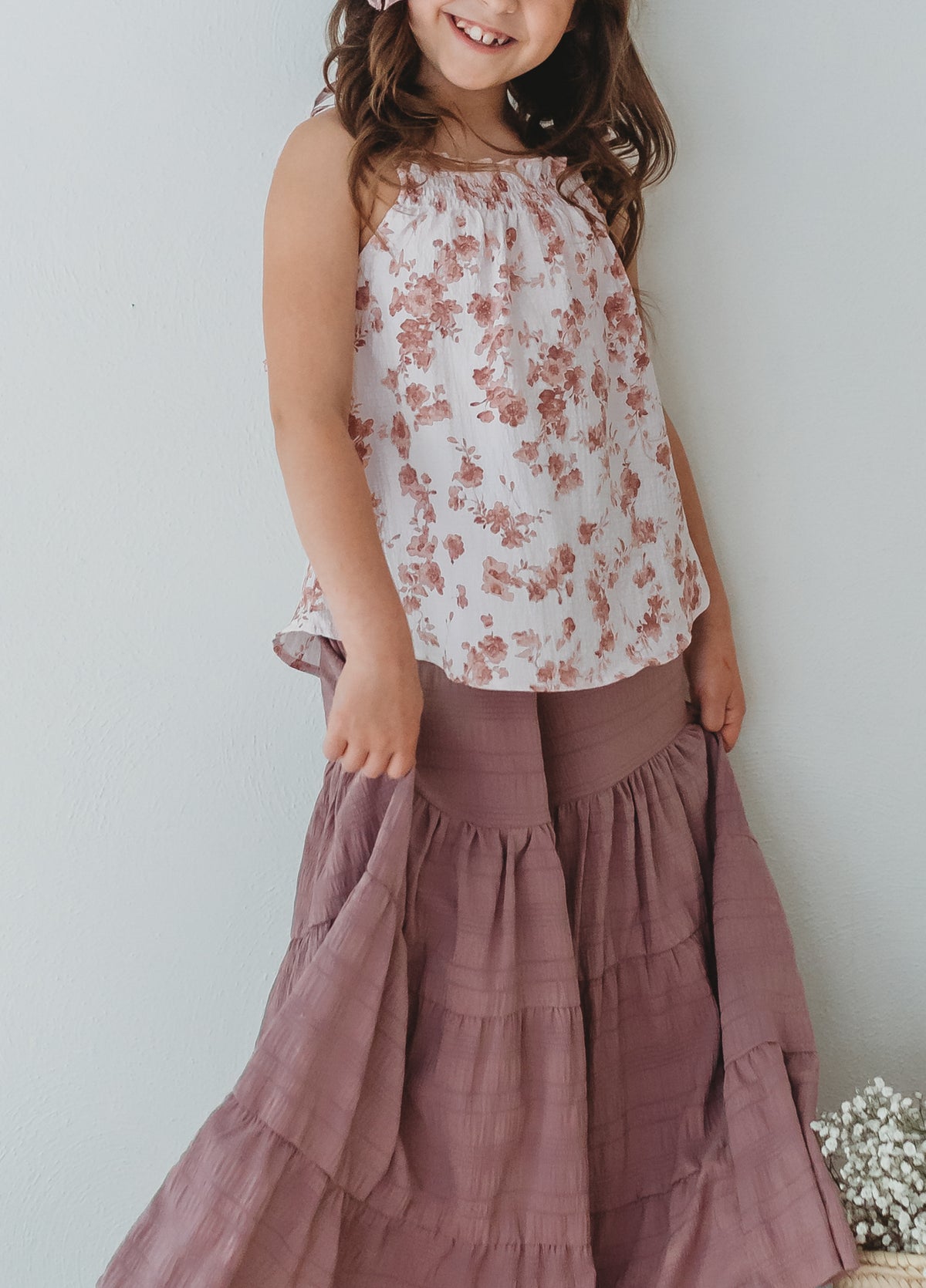 INDIE BLUE Separates Kiera Top (ruby floral) FINAL SALE
