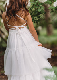 INDIE BLUE Dresses Wendy Embroidered Dress (white tulle)