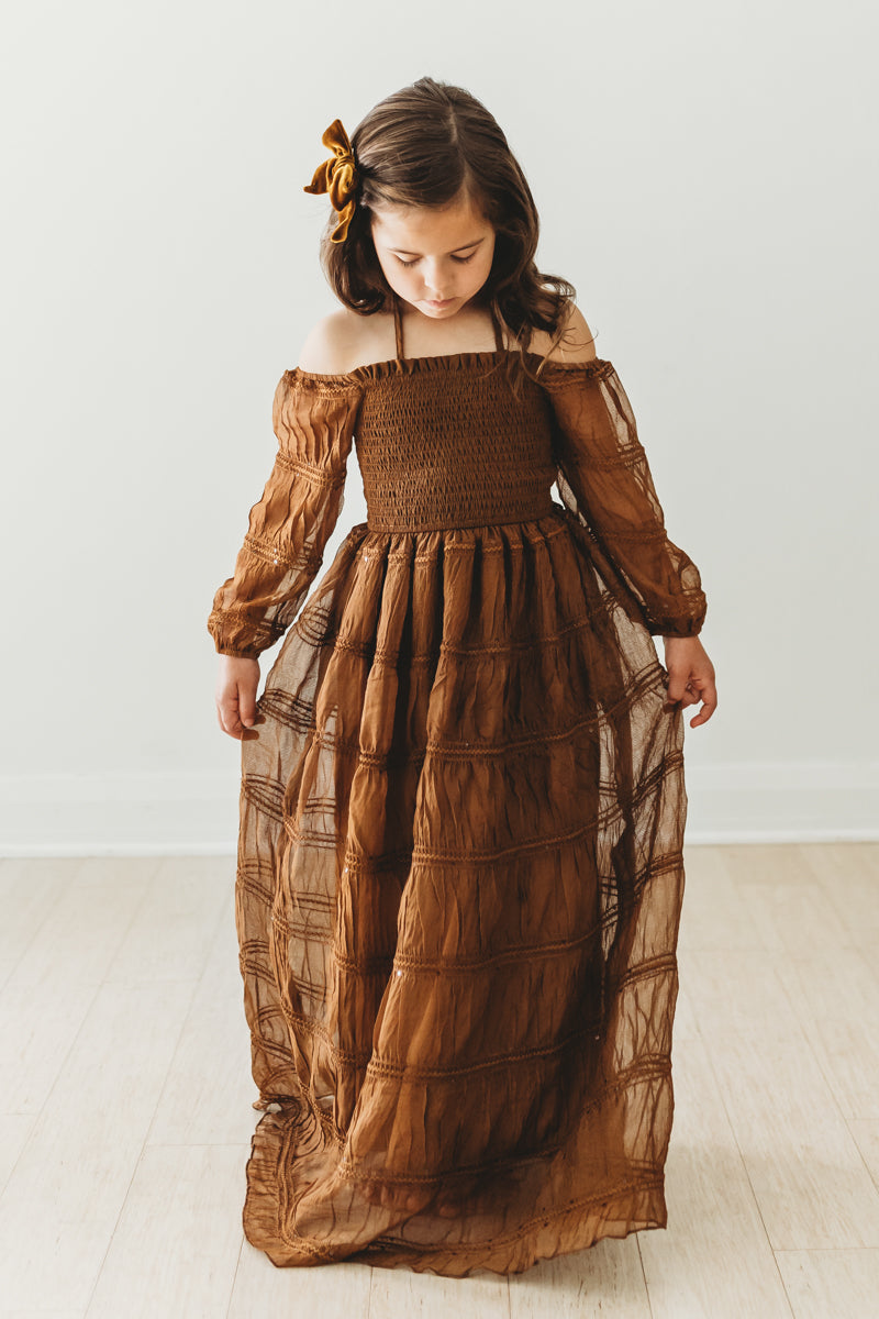 INDIE BLUE Dresses Pippa Maxi (mocha chiffon)
