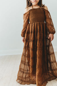 INDIE BLUE Dresses Pippa Maxi (mocha chiffon)