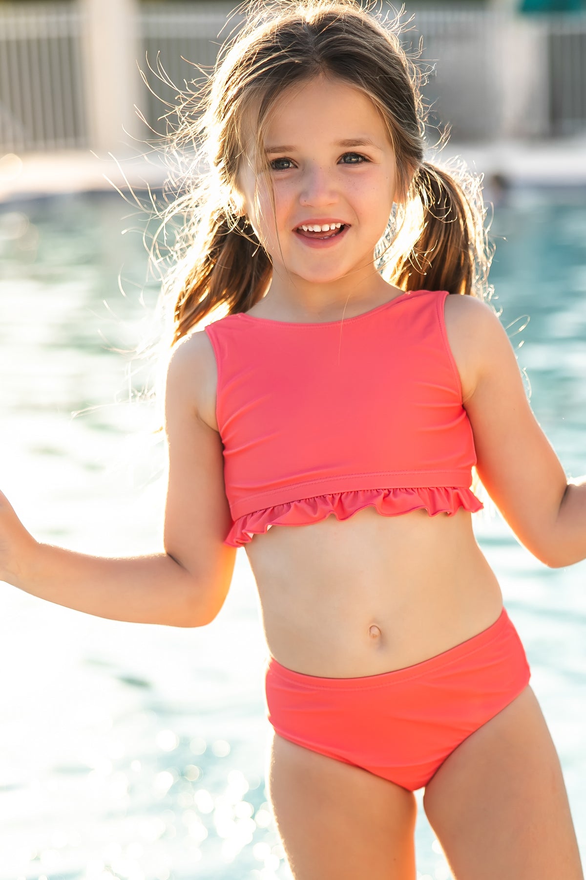 INDIE BLUE SWIM Scoopback Set (coral)