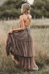 INDIE BLUE Women Women's Wendy Dress (mocha tulle)