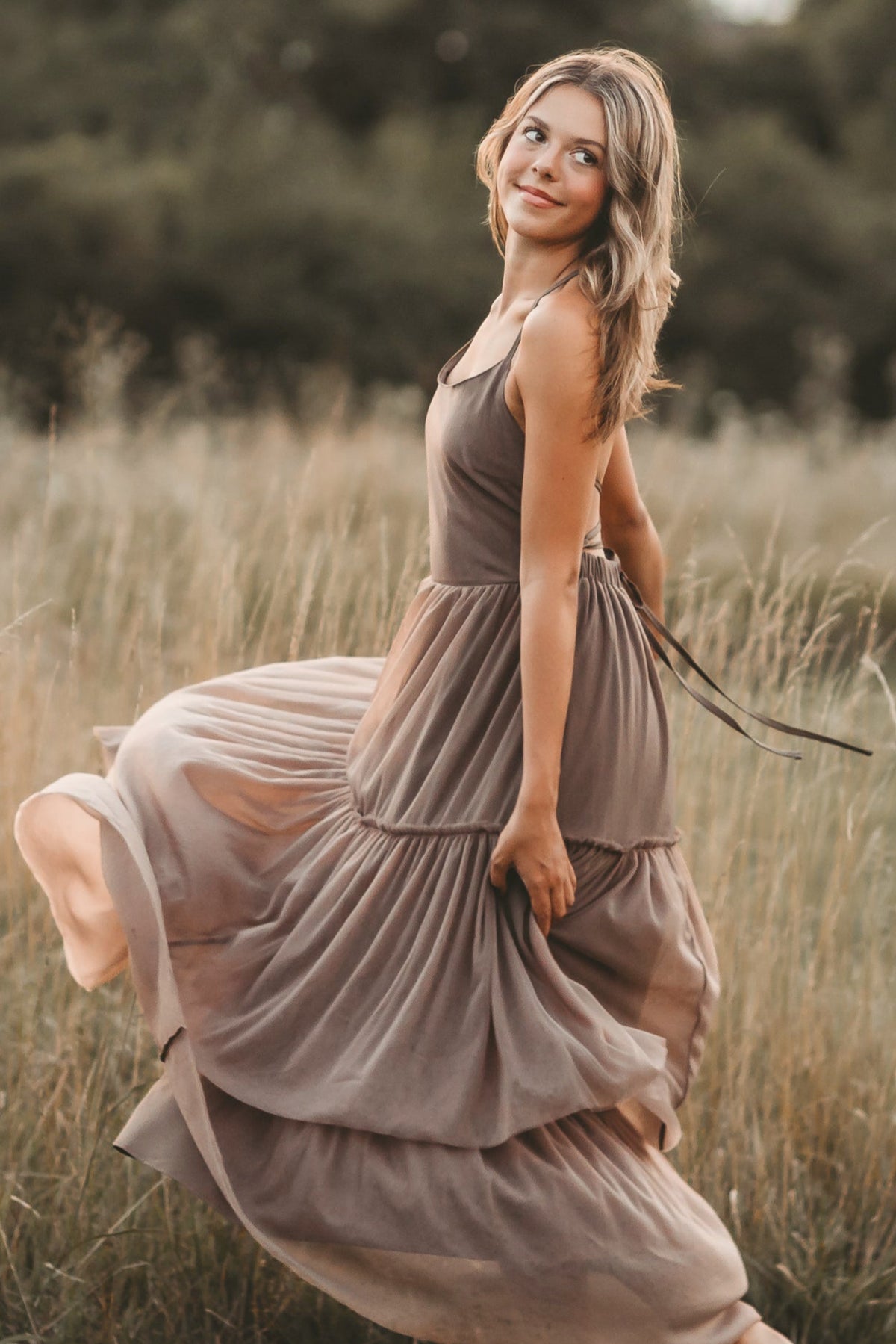 INDIE BLUE Women Women's Wendy Dress (mocha tulle)