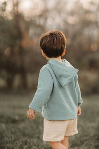 INDIE BLUE Boys Knox Hoodie (soft teal muslin)