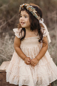 INDIE BLUE Dresses Pia Dress (natural swiss dot)