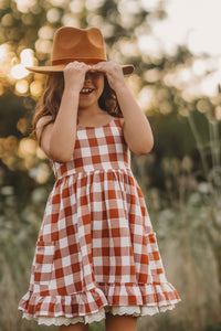 INDIE BLUE Dresses Tilly Pocket Dress (checkered spice)