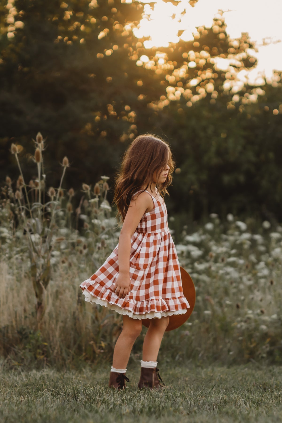INDIE BLUE Dresses Tilly Pocket Dress (checkered spice)