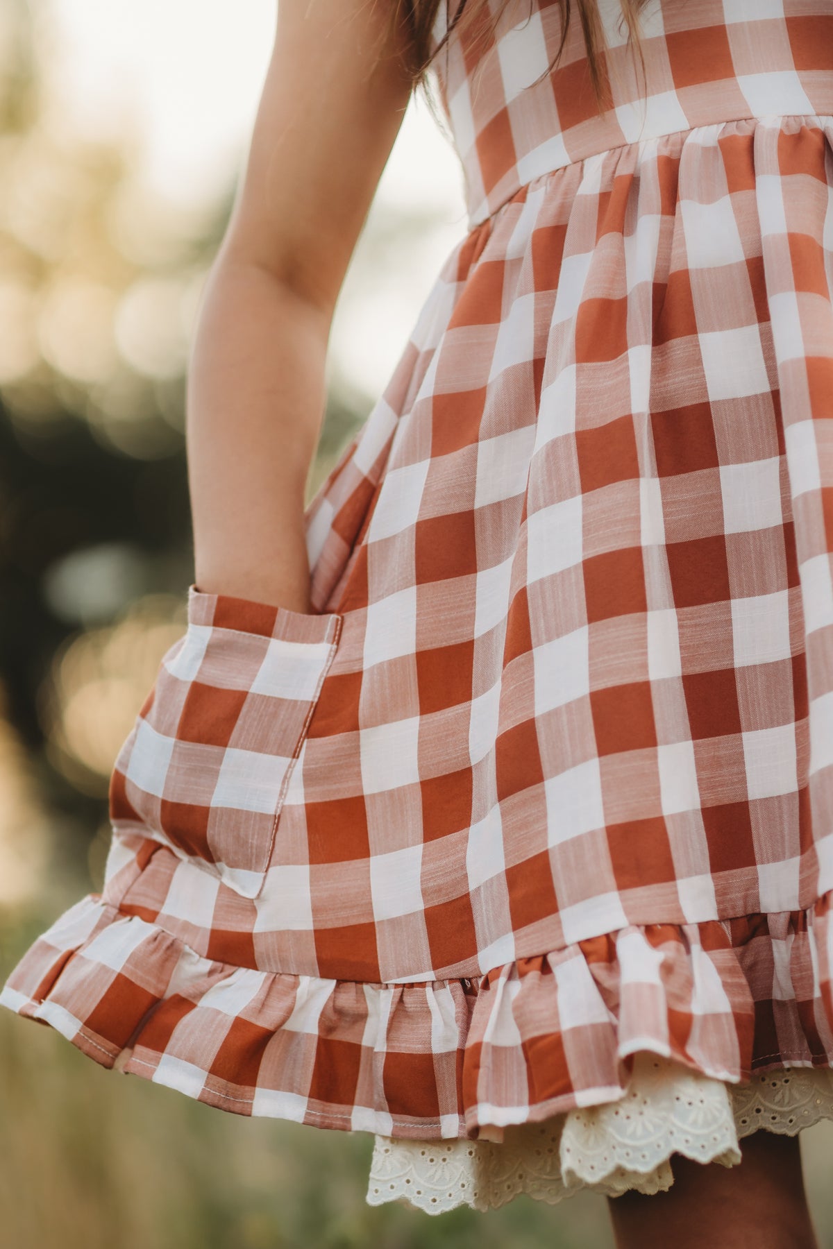 INDIE BLUE Dresses Tilly Pocket Dress (checkered spice)