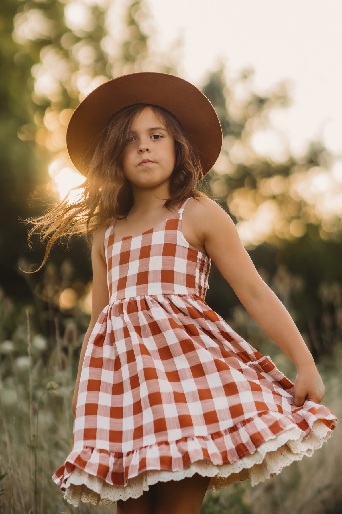 INDIE BLUE Dresses Tilly Pocket Dress (checkered spice)