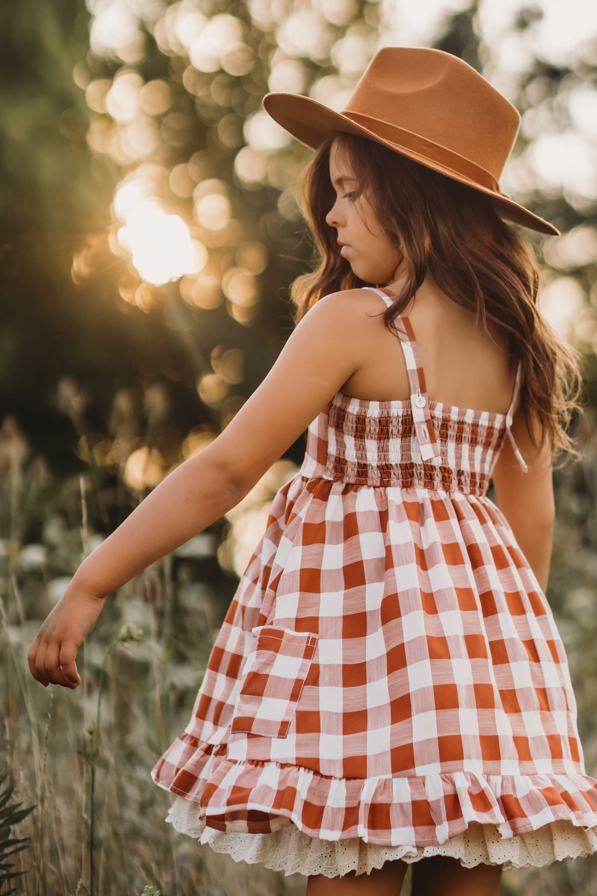 INDIE BLUE Dresses Tilly Pocket Dress (checkered spice)