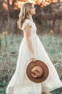 INDIE BLUE Women Women's Marabella Dress (antique ivory tulle)