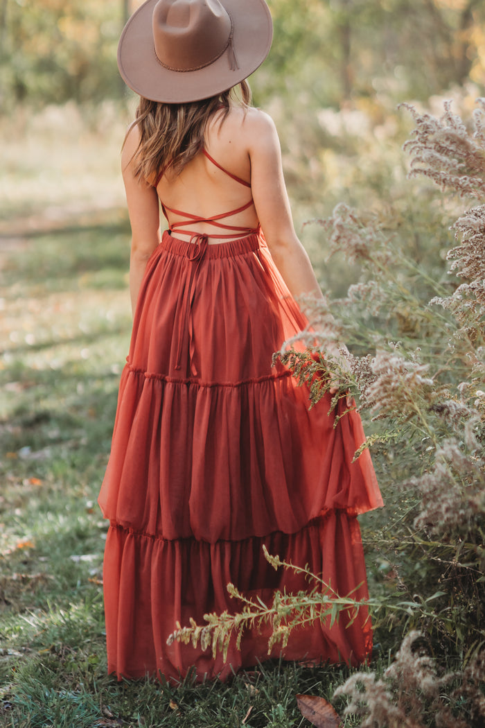 INDIE BLUE Women Women's Wendy Dress (venetian red tulle)