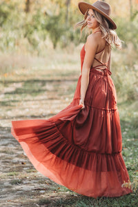 INDIE BLUE Women Women's Wendy Dress (venetian red tulle)