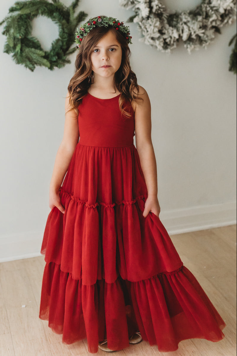 INDIE BLUE Dresses Wendy Dress (venetian red tulle)