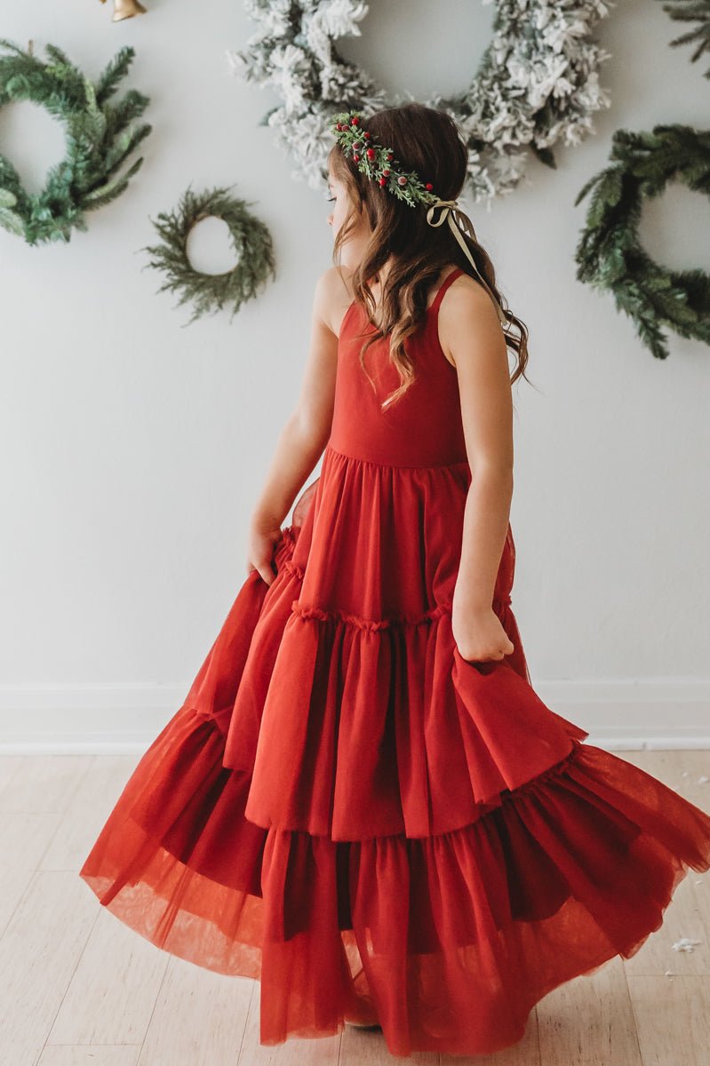 Wendy Dress (venetian red tulle) 4T