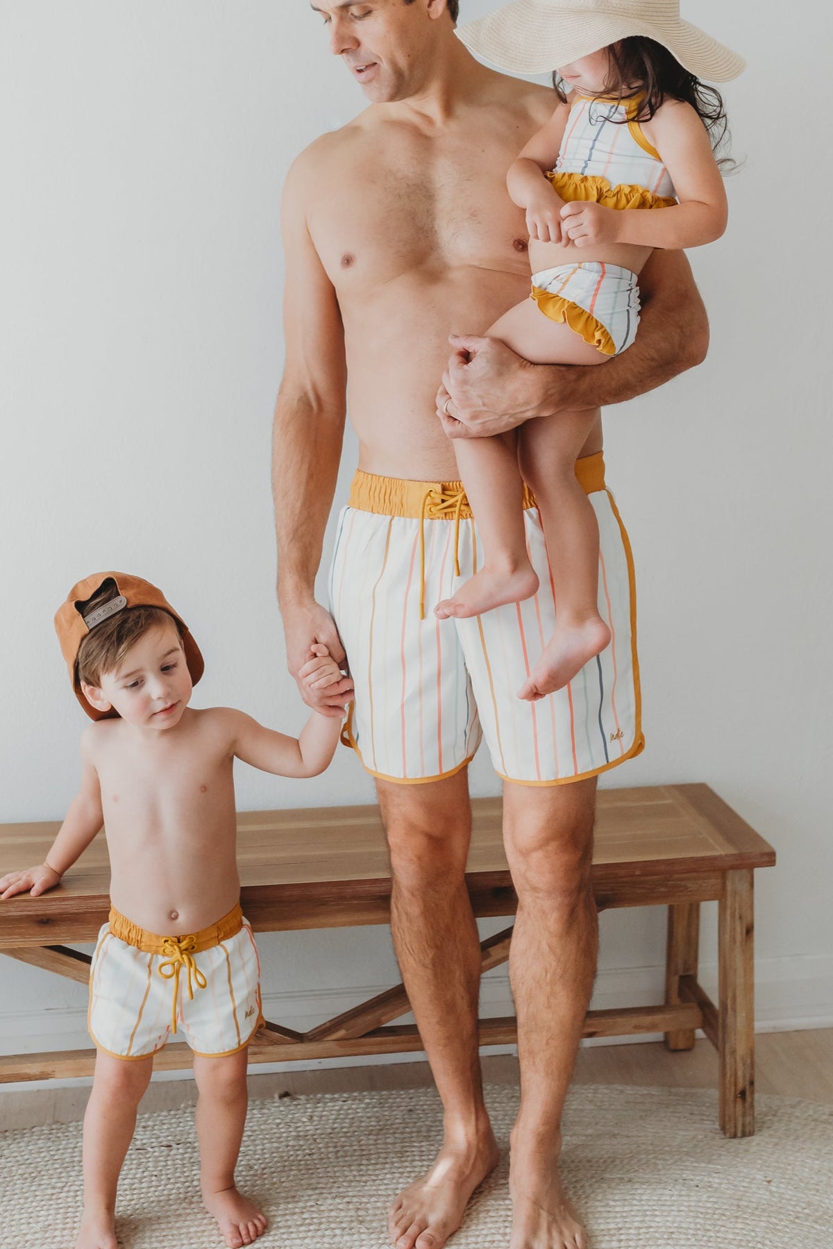 INDIE BLUE SWIM Surf Shorts (color stripes)