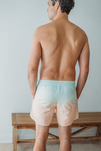 INDIE BLUE SWIM Men's Surf Shorts (peach ombre)