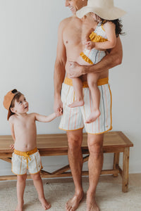 INDIE BLUE SWIM Men's Surf Shorts (color stripes)