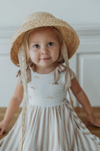 INDIE BLUE Dresses Liza Twirl Dress (ash stripe) FINAL SALE