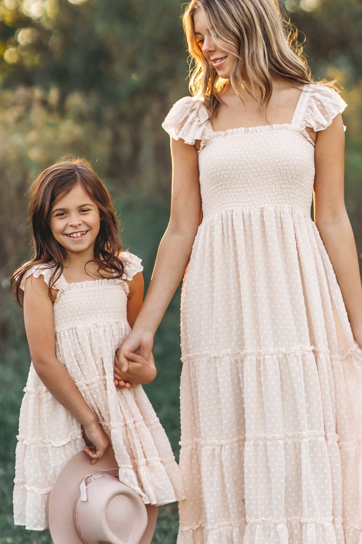 INDIE BLUE Dresses Pia Dress (natural swiss dot)