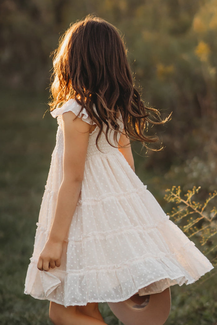 INDIE BLUE Dresses Pia Dress (natural swiss dot)