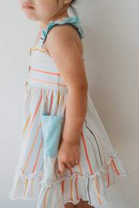 INDIE BLUE Dresses Bree Crossback Dress (color stripes) FINAL SALE