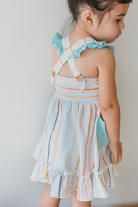 INDIE BLUE Dresses Bree Crossback Dress (color stripes) FINAL SALE