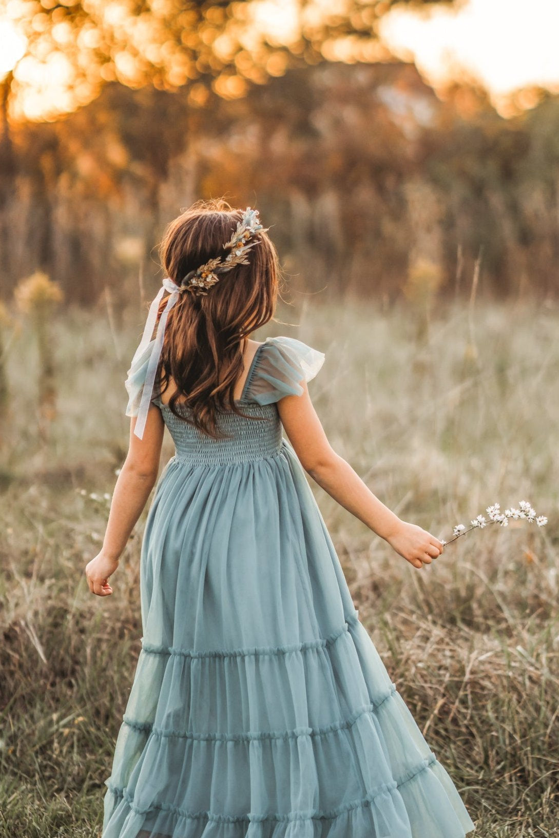 INDIE BLUE Dresses Marabella Dress (soft teal tulle)