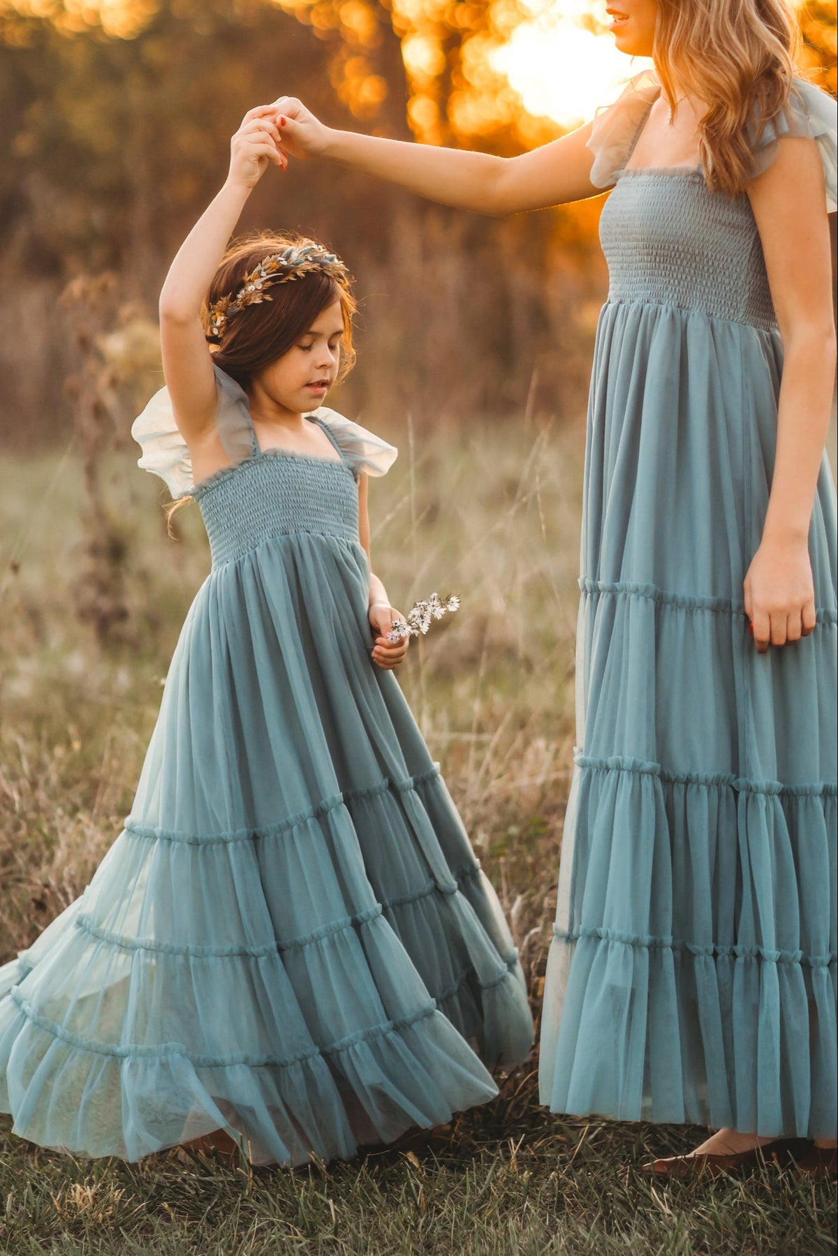 INDIE BLUE Women Women's Marabella Dress (soft teal tulle)